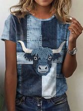 Damen-Jeans-Highland-Kuh-T-Shirt